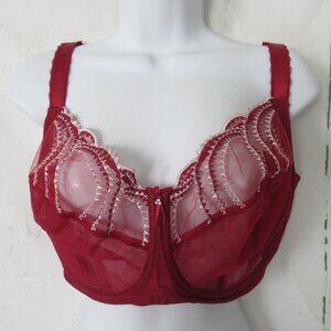 Wacoal Bra 38G Burgundy Evocative Edge  Lace Full Figure Underwire 855304